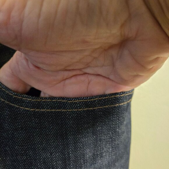 Louis Vuitton Straight Leg Dark Denim Jeans Flap Pocket Logo Size 44/10 - Picture 9 of 14